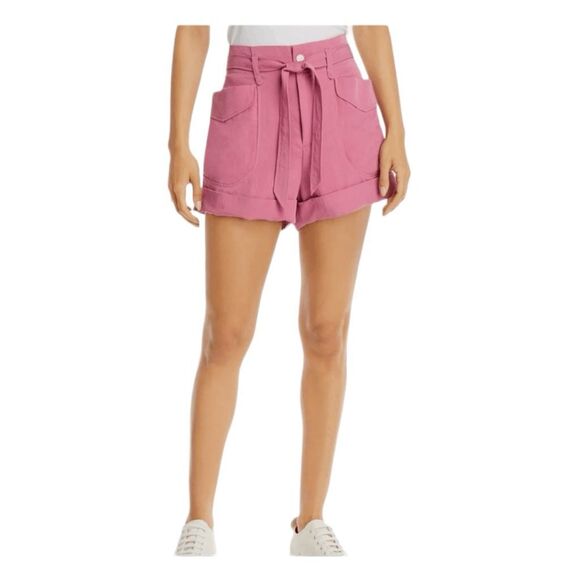 Rag & Bone Trail Tie Waist Utilitarian Shorts Blush Pink Stretch Weave Lightweig - Picture 2 of 11